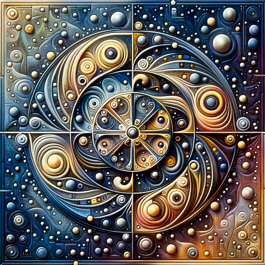 Neuronale Netze und Symbole verschmelzen harmonisch zusammen.