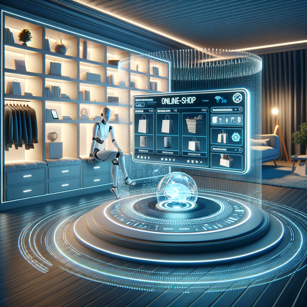 Online-Shop mit KI, personalisiertem Einkaufserlebnis, Smart Home.