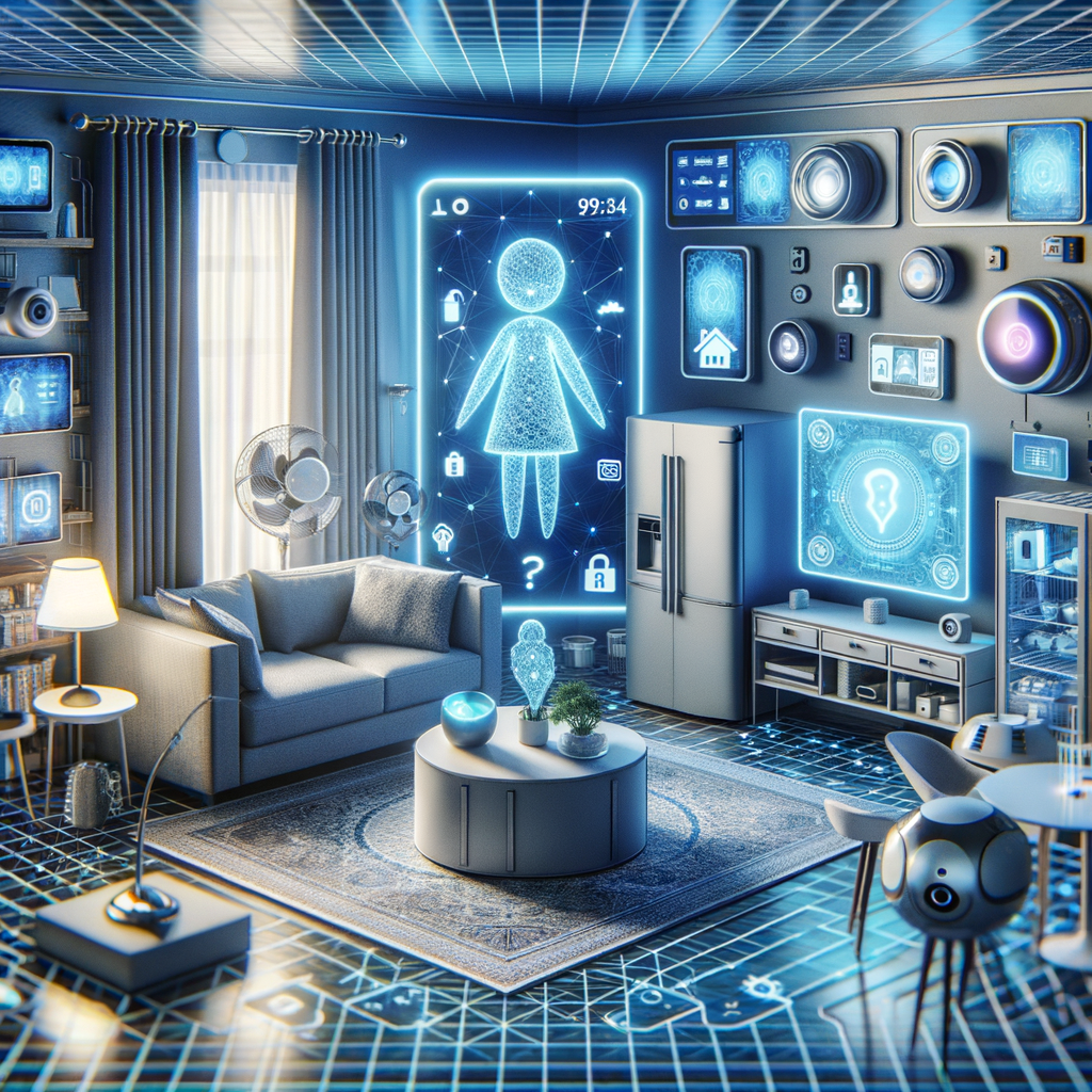Smart Home mit KI-Assistenten, vernetzten Geräten.