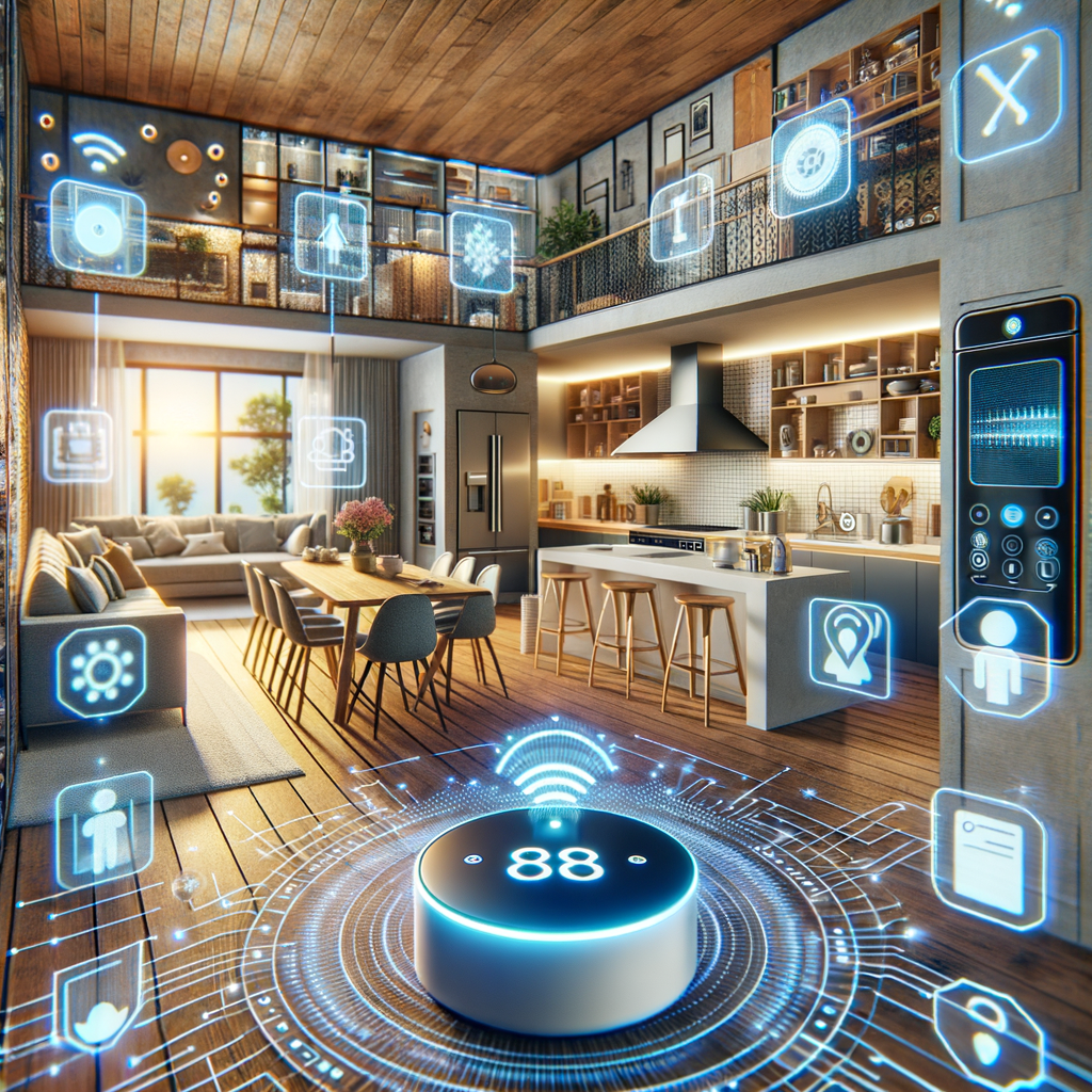 Smart Home mit KI-gesteuerten Geräten und Assistenten.
