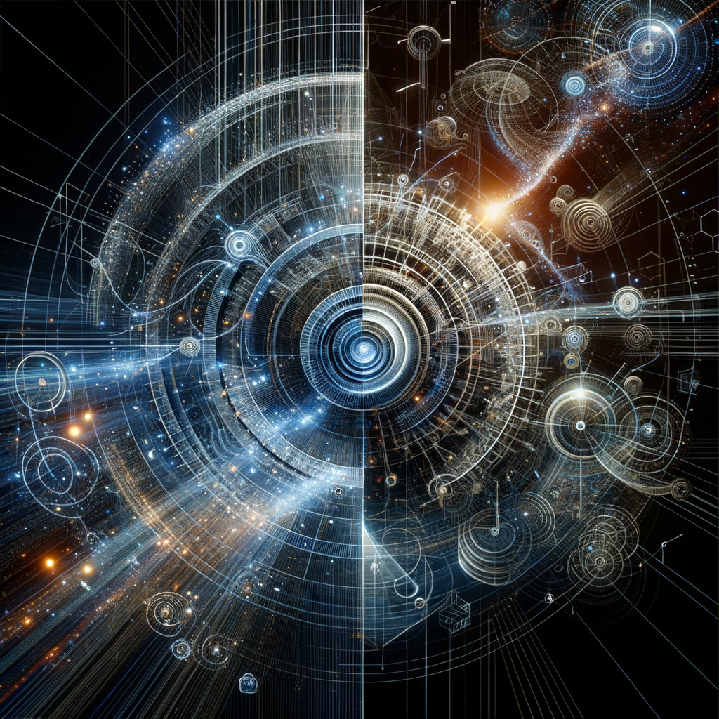 Abstrakte Diagramme und Algorithmen in dynamischer Bewegung.