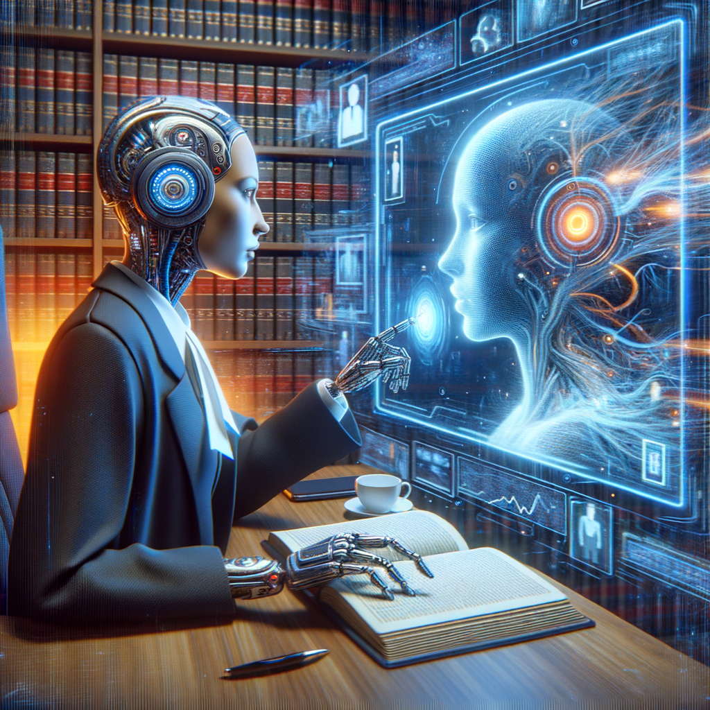 Digitale Rechtsberatung: Mensch trifft KI-Integration.