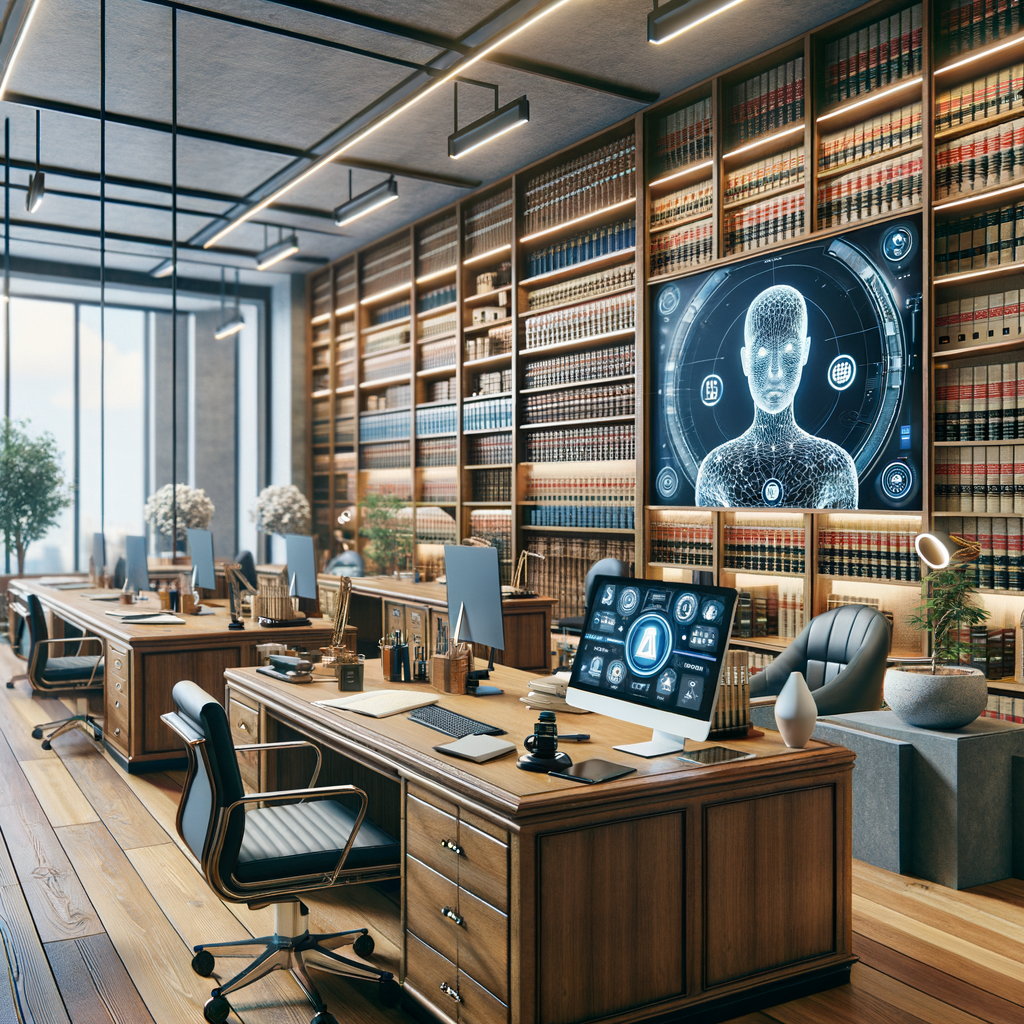Moderne Kanzlei mit KI-gestütztem Beratungstool.