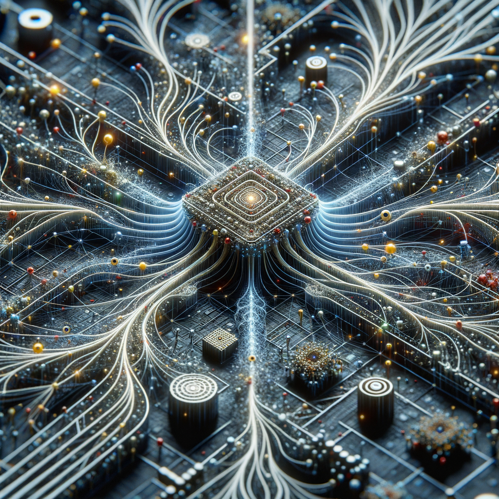 Neurale Netze visualisieren Datenströme und Muster.