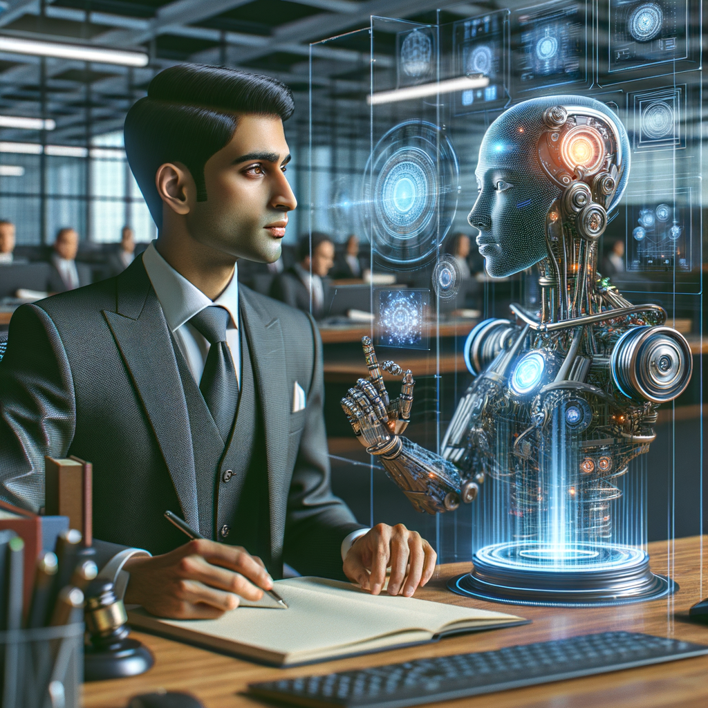 Rechtsanwalt arbeitet mit KI-gestützter Software.