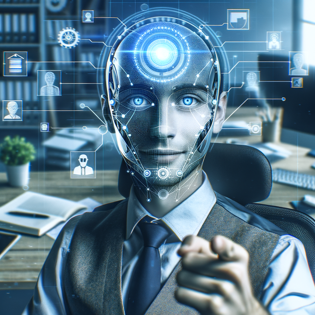 Selbständiger nutzt KI-Technologie für effiziente Geschäftsprozesse.