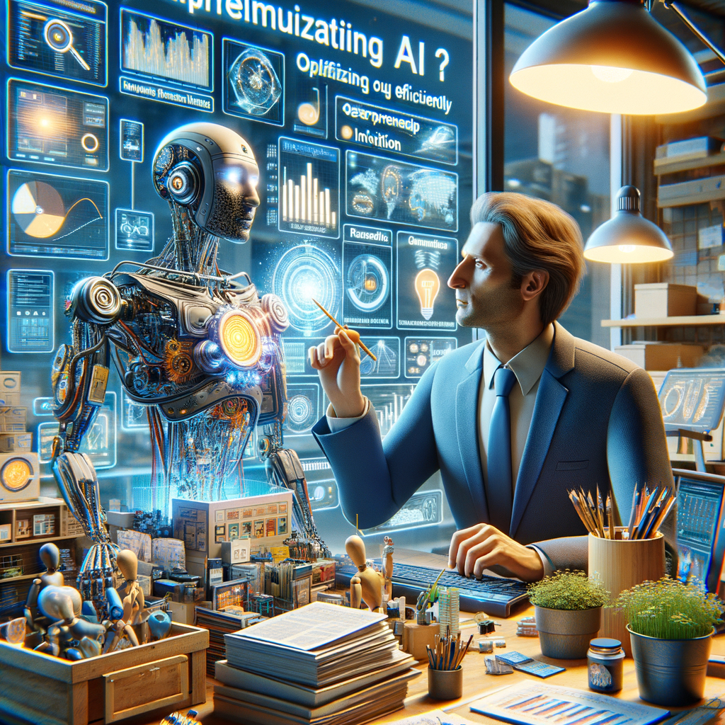 Selbständiger optimiert Geschäft mit KI-Technologien effizient.