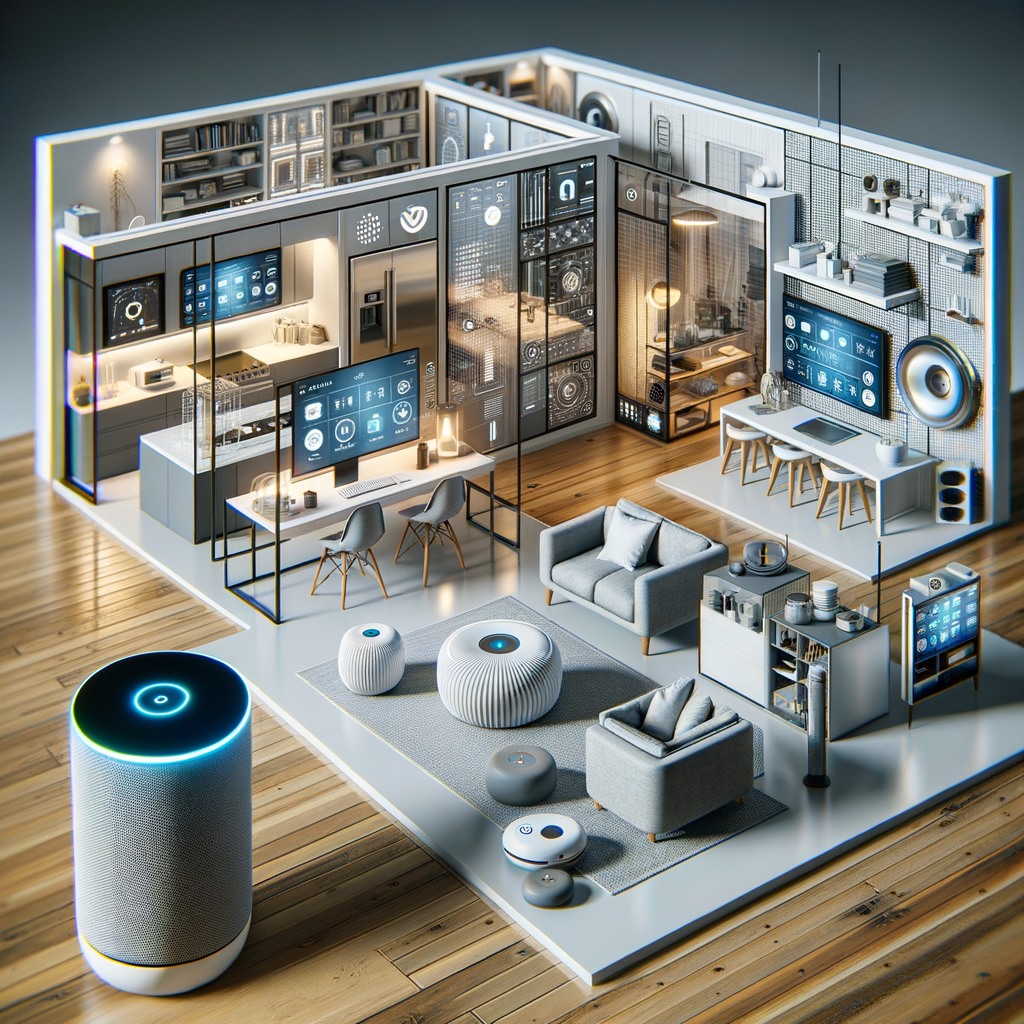 Smart Home mit KI-Assistenten und Geräten.