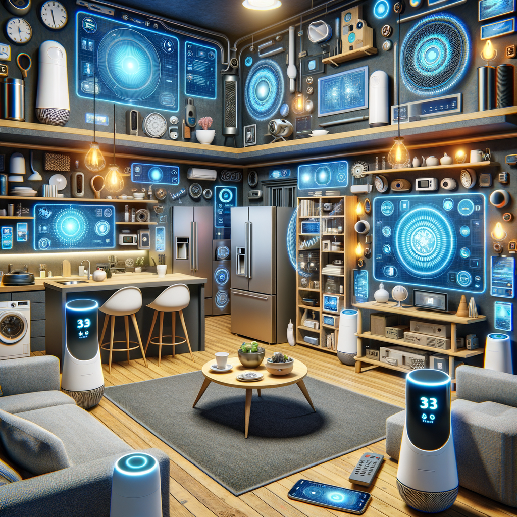 Smart Home mit KI-Assistenten und Geräten.