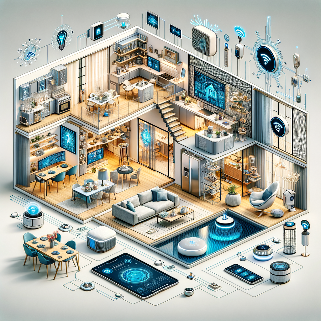 Smart Home mit KI-gesteuerten Geräten und Assistenten.