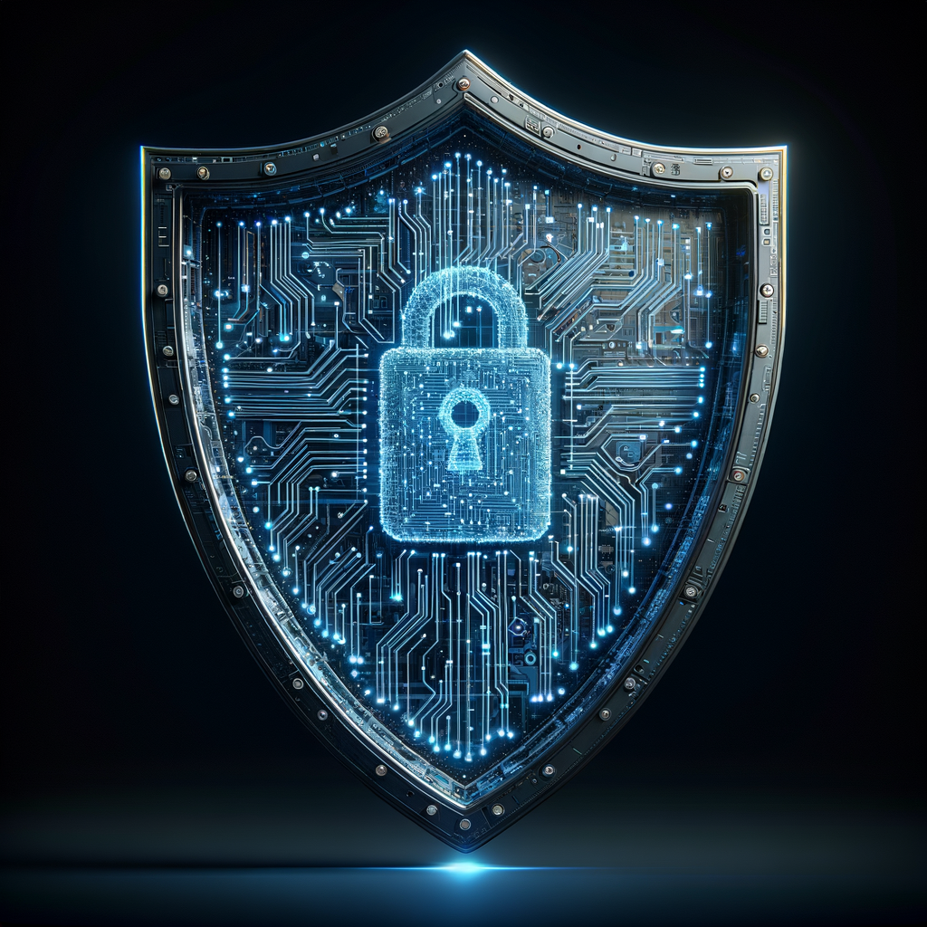 Ein digitales Schutzschild aus intelligentem Code.