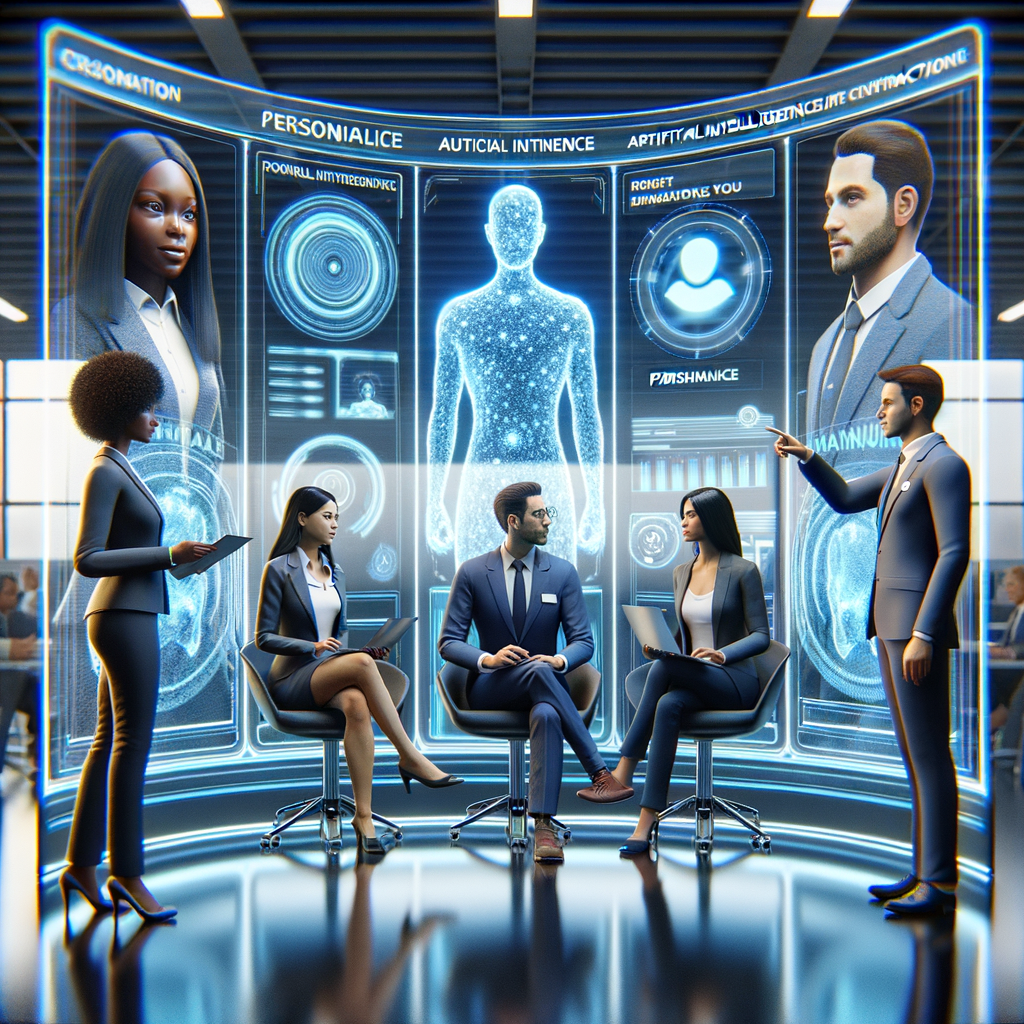 Geschäftsleute nutzen KI, um Kundeninteraktionen zu personalisieren.