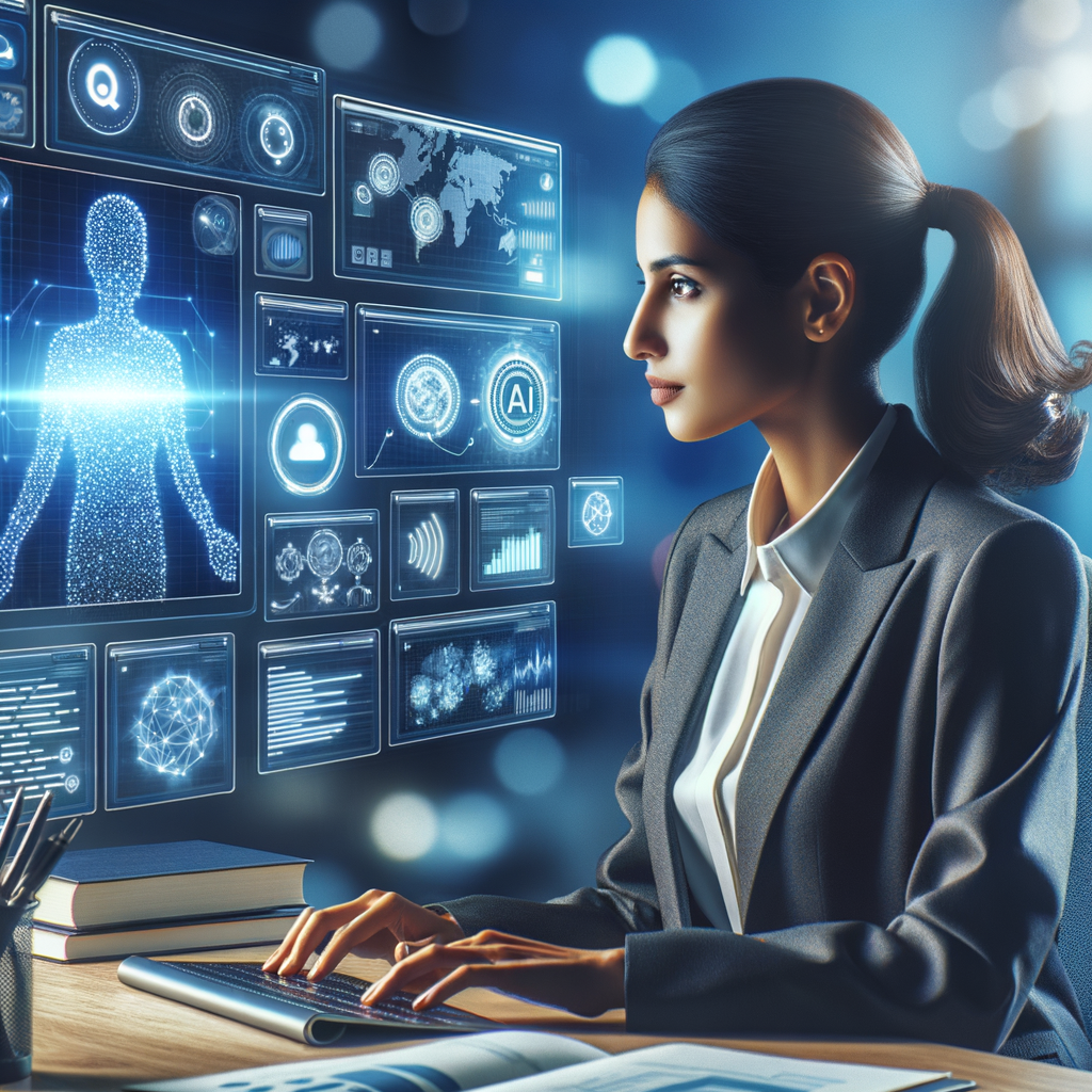 Geschäftsmann nutzt KI-Tools für effiziente Arbeitsprozesse.