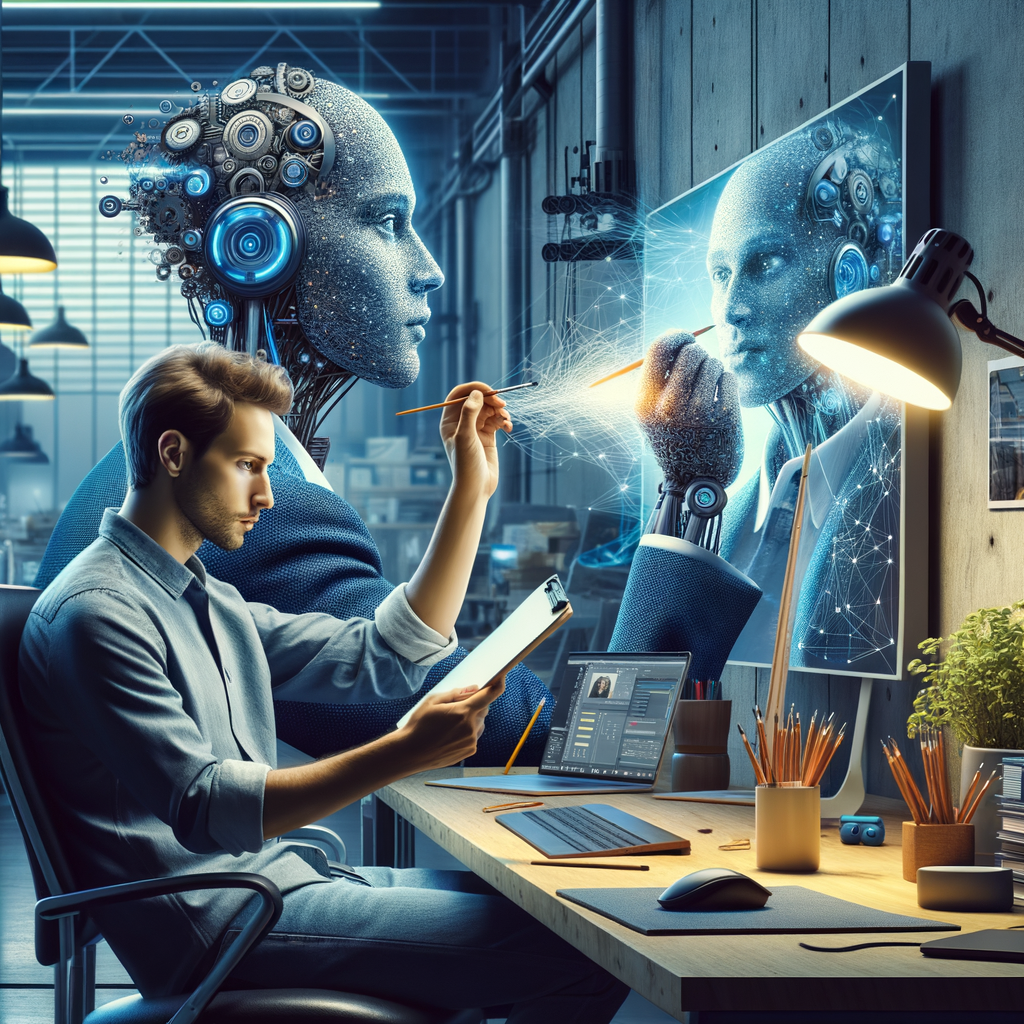 Selbständiger arbeitet effizient mit KI-gestützten Tools.