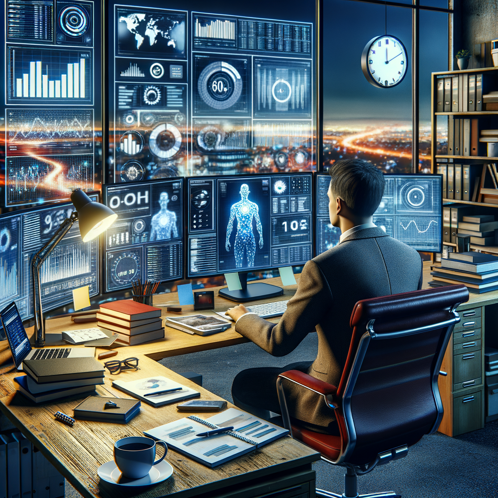 Selbständiger nutzt KI für effiziente Geschäftsprozesse.