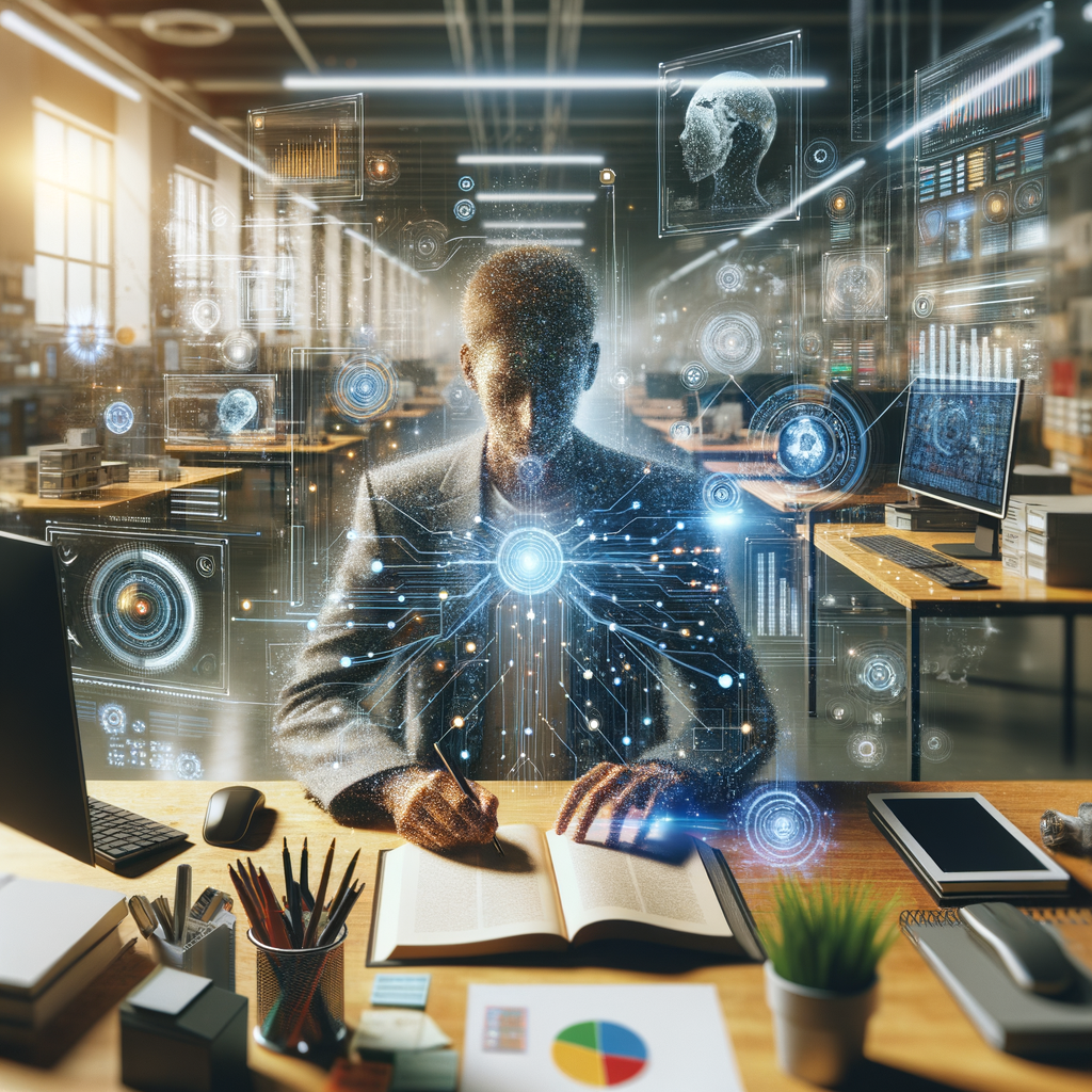 Selbständiger nutzt KI-Technologien für Geschäftserfolg.