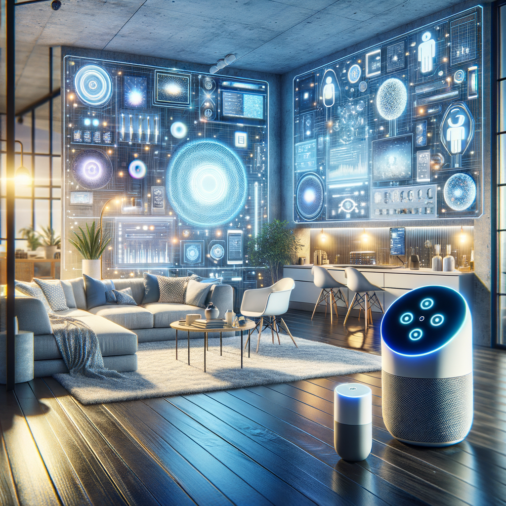 Smart Home mit KI-gesteuerten Geräten und Assistenten.