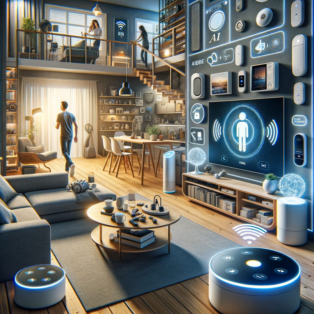 Smart Home mit KI-Technologie und Sprachsteuerung.